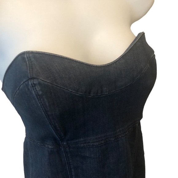 Y2K JUICY COUTURE Denim Strapless Mini Dress Smocked Back Stretch M Bachelorette - Picture 6 of 8